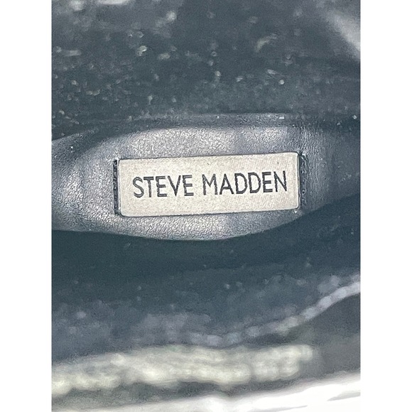 Steve Madden Black Leather Cowboy Boots Pointed Toe Western Made in Brazil 7 - Picture 9 of 9